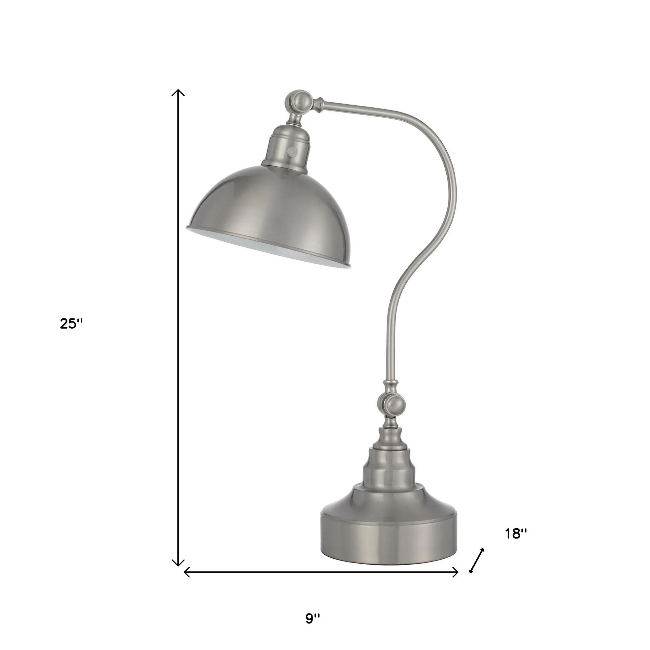 Đèn bàn kiểu đèn lồng kim loại nickel chụp mái vòm 64cm - Ảnh 6