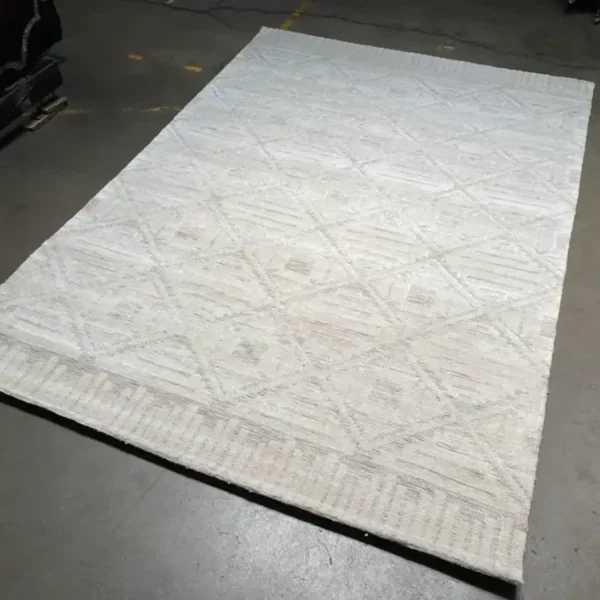 Thảm trải sàn viscose thủ công 1,6m x 2,3m màu ngà be kem