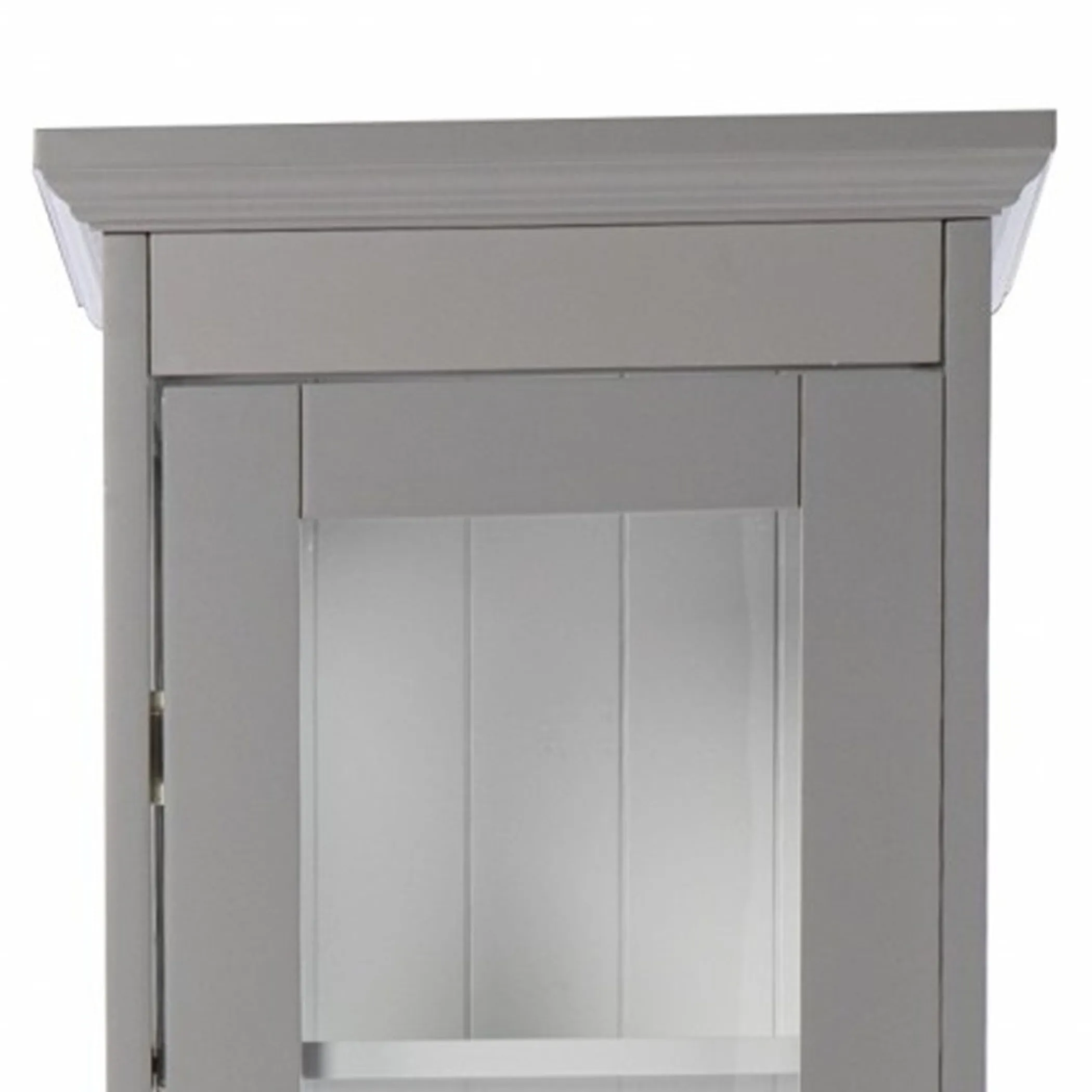 Tủ trưng bày cửa kính viền phào màu xám cao 196cm - Ảnh 6