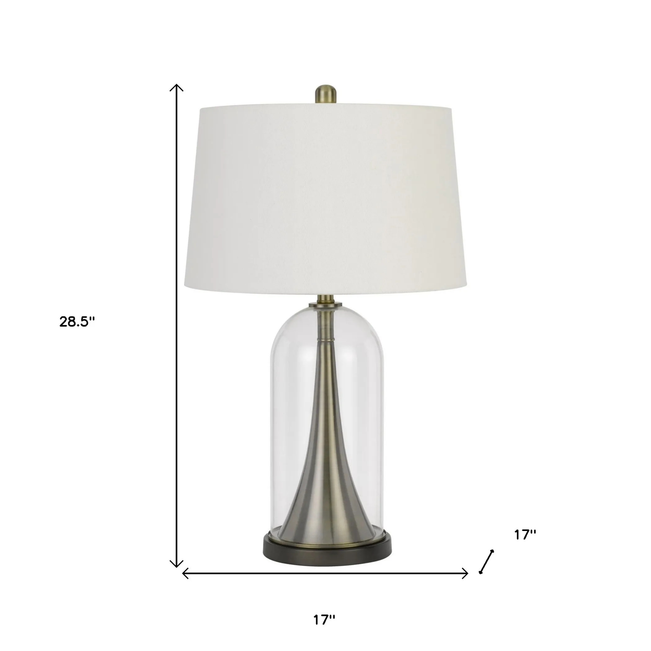 Đèn bàn kim loại trong suốt 74cm chụp hình thang màu trắng - Ảnh 5
