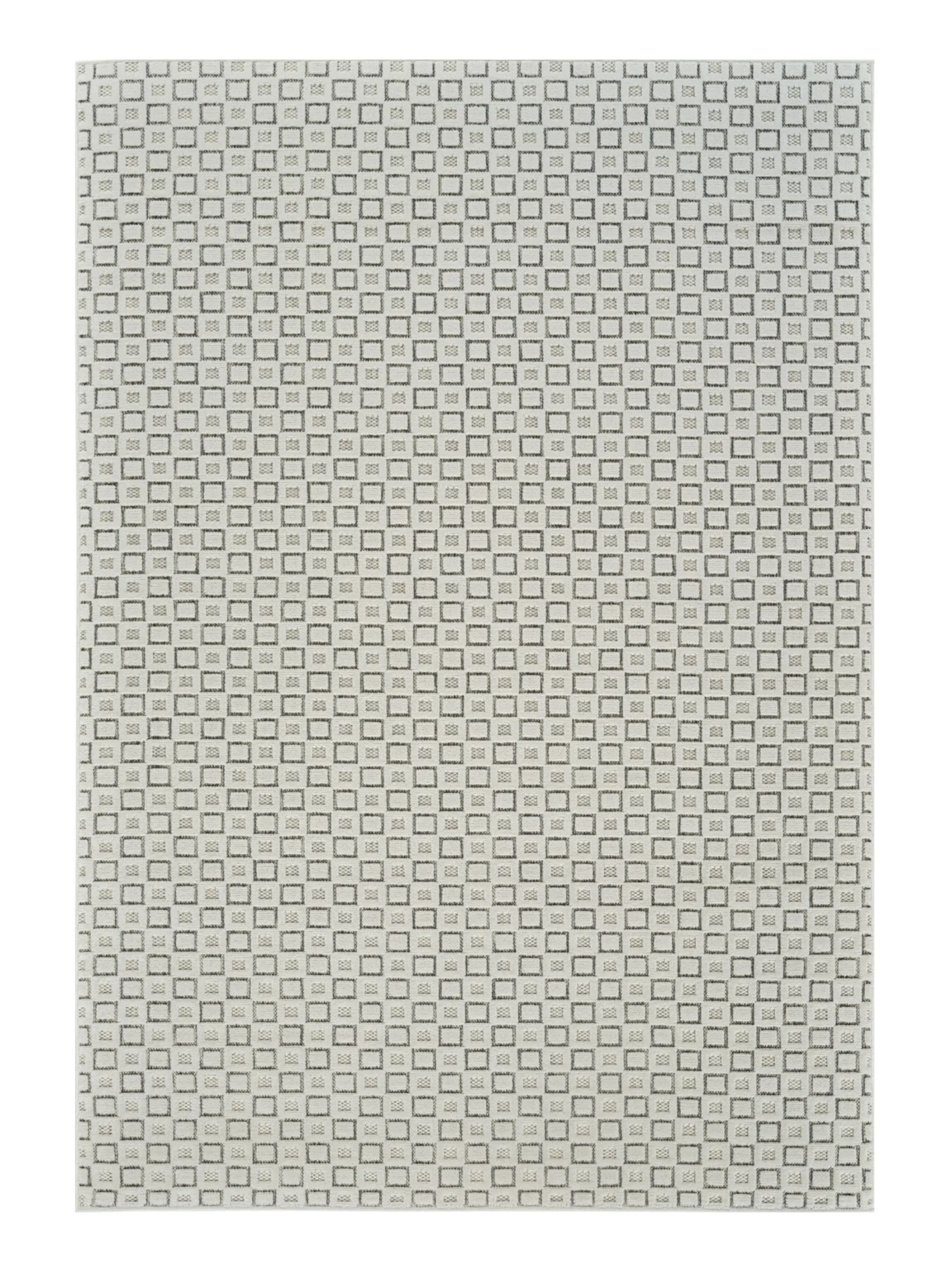 Thảm trải sàn 1,8m x 2,7m họa tiết hình học phong cách cũ kỹ màu kem và be - Ảnh 2