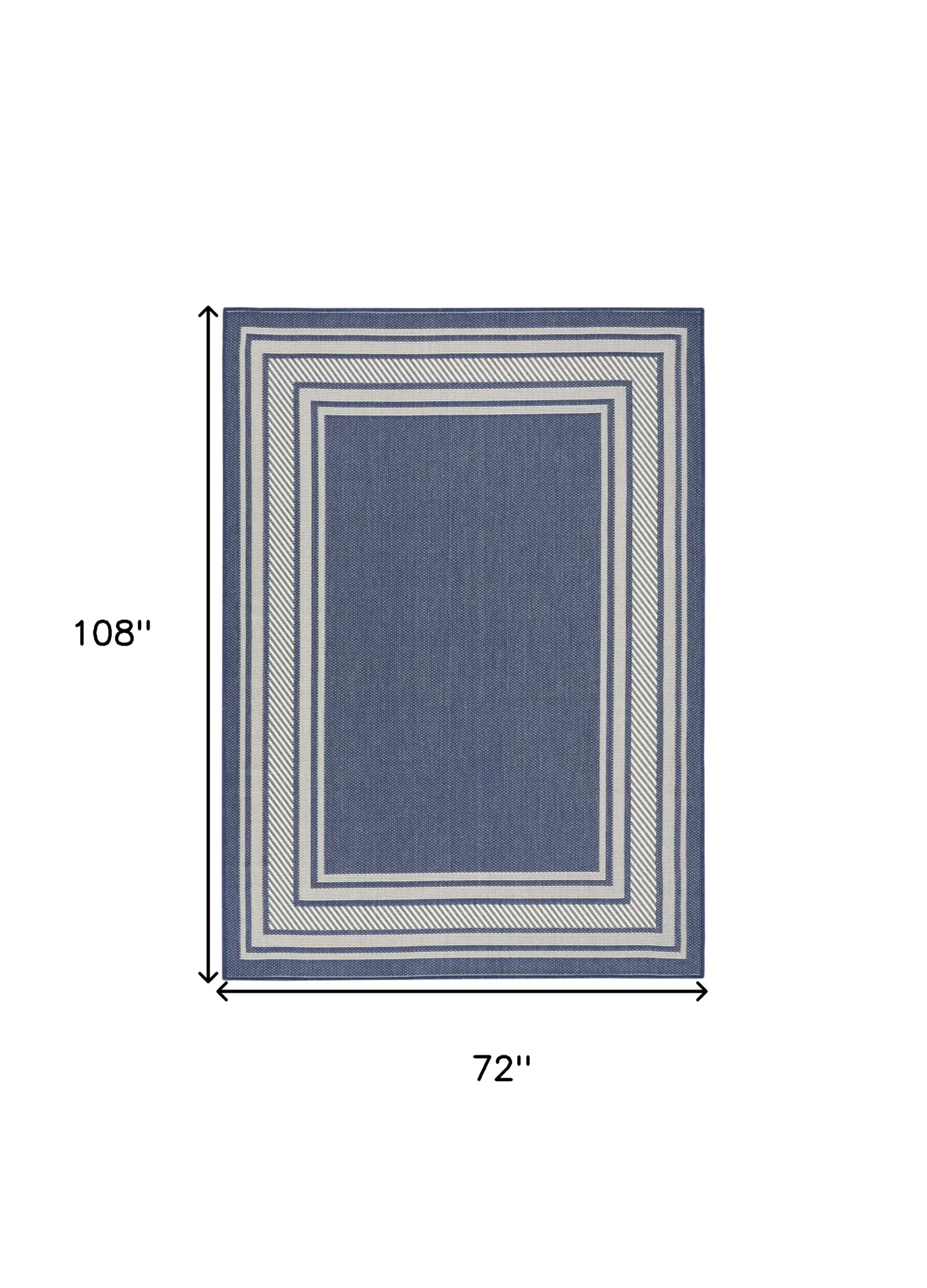 Thảm trải sàn 1,8m x 2,7m họa tiết hình học màu xanh navy và ngà - Ảnh 2