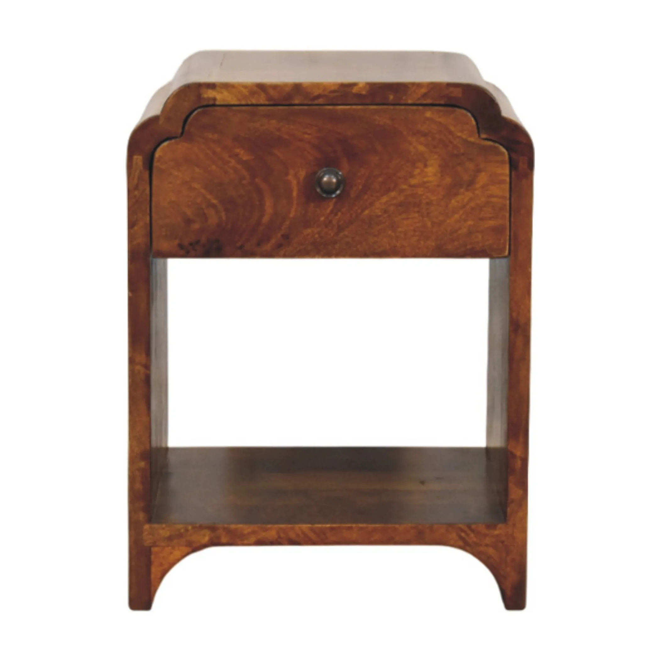 Tủ đầu giường 1 ngăn kéo gỗ xoài tự nhiên viền vỏ sò màu nâu hạt dẻ 41cm - Ảnh 2