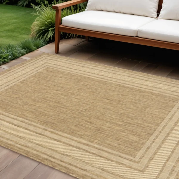 Thảm trải sàn 1,8m x 2,7m họa tiết hình học màu tự nhiên
