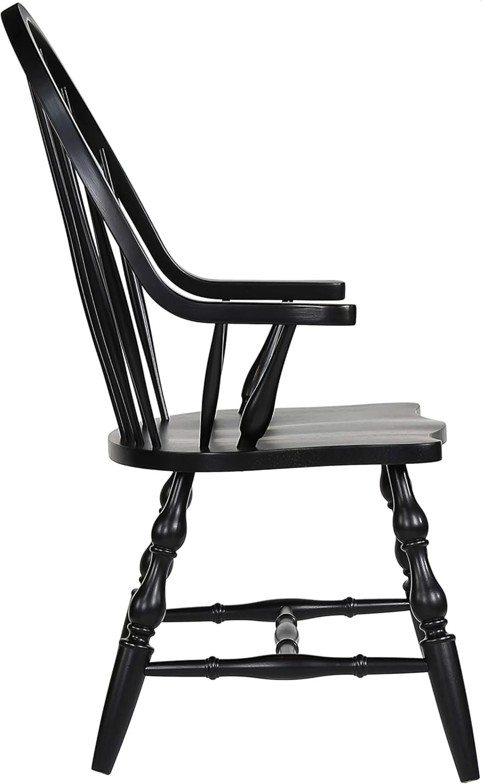 Ghế ăn có tay vịn lưng nan Windsor Sunset Trading Black Cherry Selections, lắp sẵn - Ảnh 4
