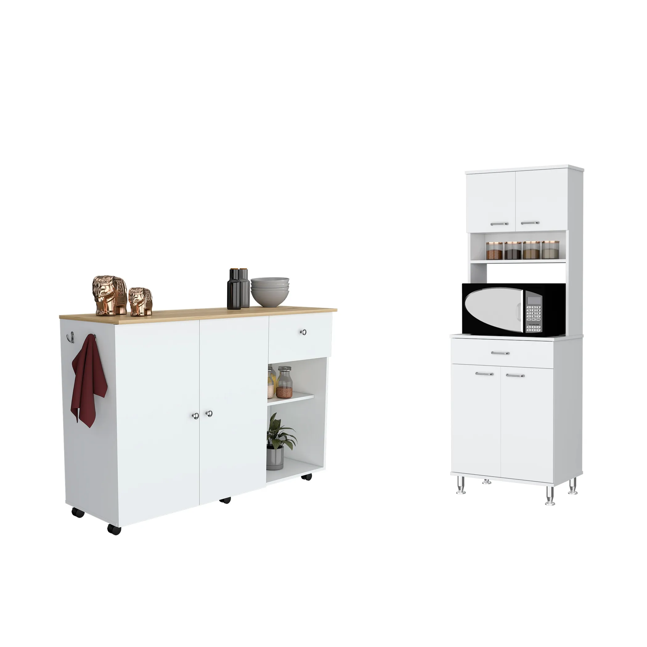 Bộ nội thất bếp Campbell 2 món: đảo bếp và tủ đựng thực phẩm - Ảnh 2