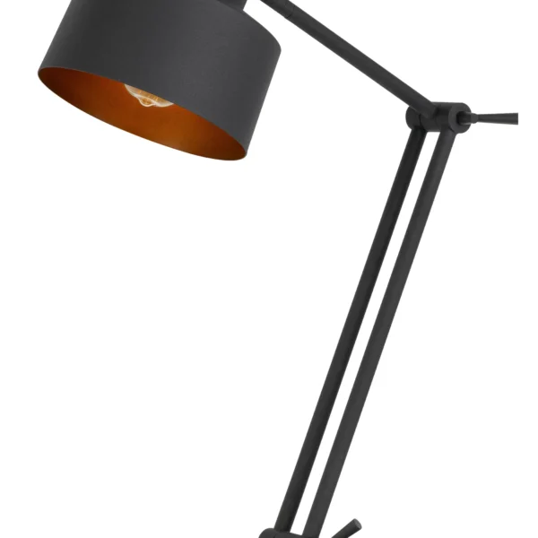 Đèn bàn làm việc kim loại đen 84cm điều chỉnh được