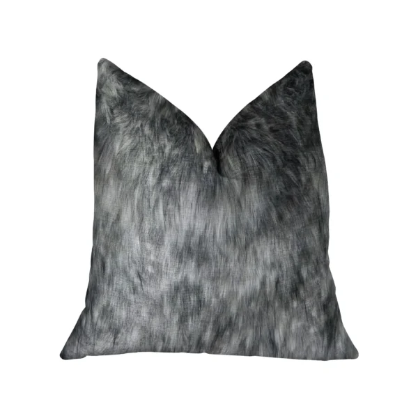 Gối tựa cao cấp thủ công Plutus Wild Gray Wolf màu xám trắng