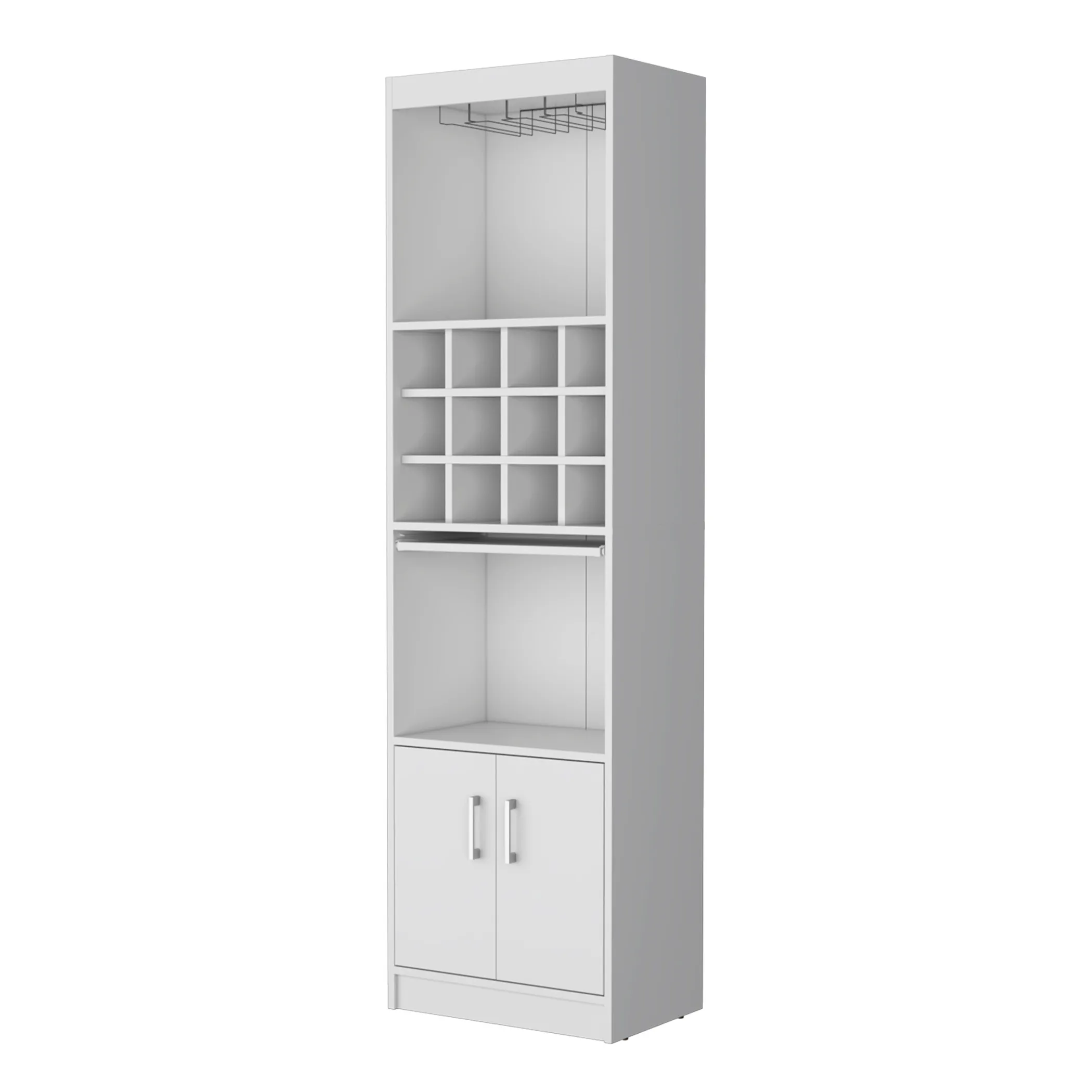 Tủ quầy bar gỗ trắng cao 180cm hai cánh - Ảnh 2