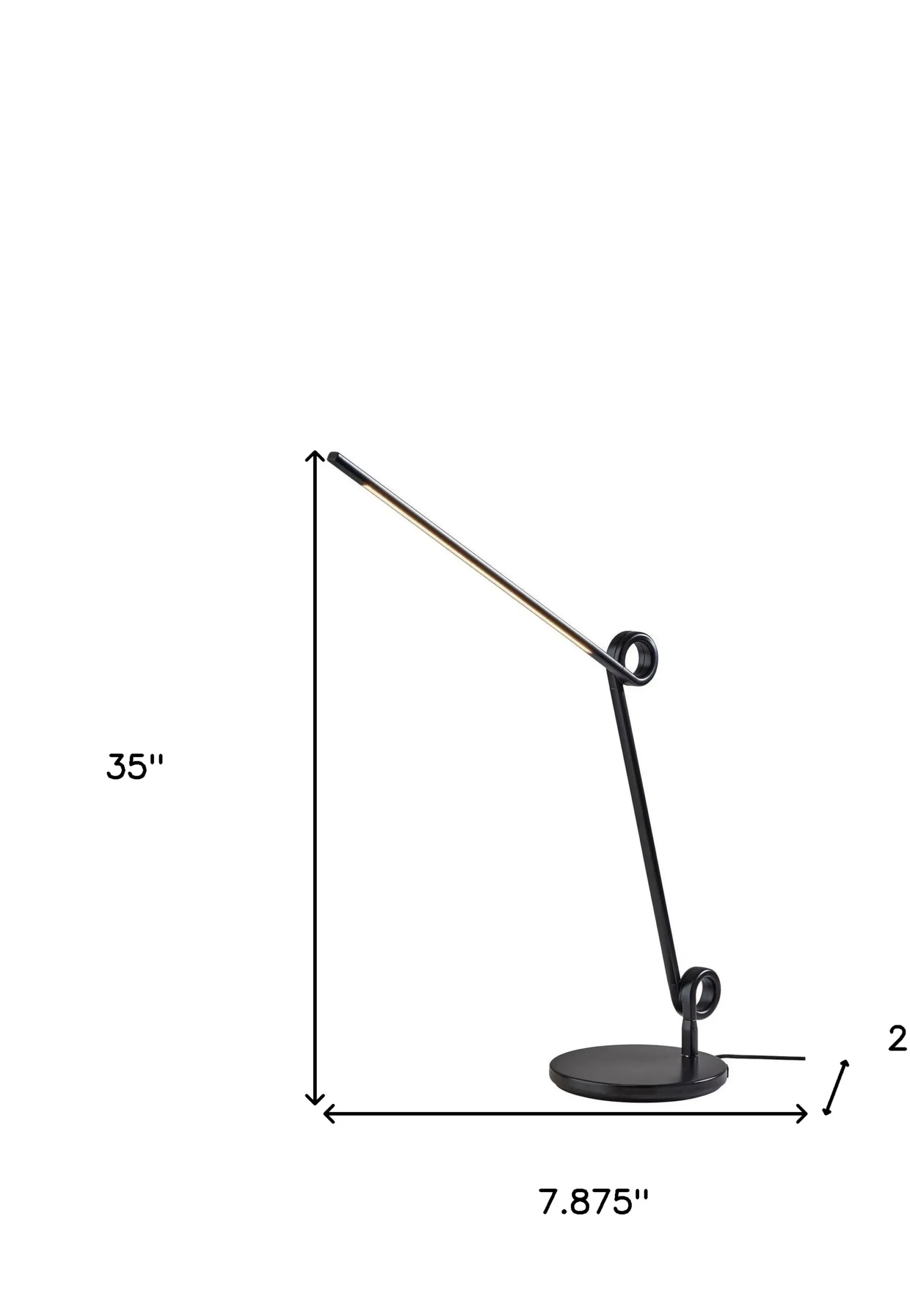 Đèn bàn làm việc LED USB kim loại màu đen 89cm - Ảnh 5