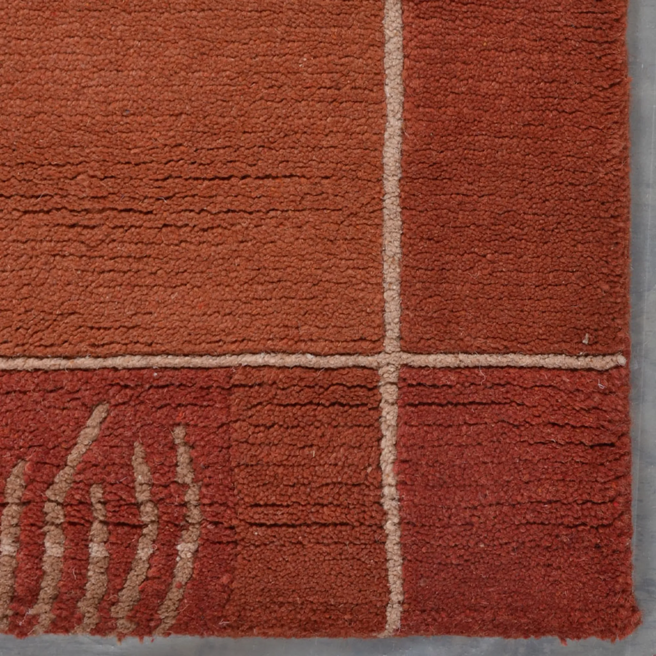 Thảm len Tibbati dệt thắt tay Rugsotic Carpets phong cách đương đại màu cam đậm - Ảnh 5