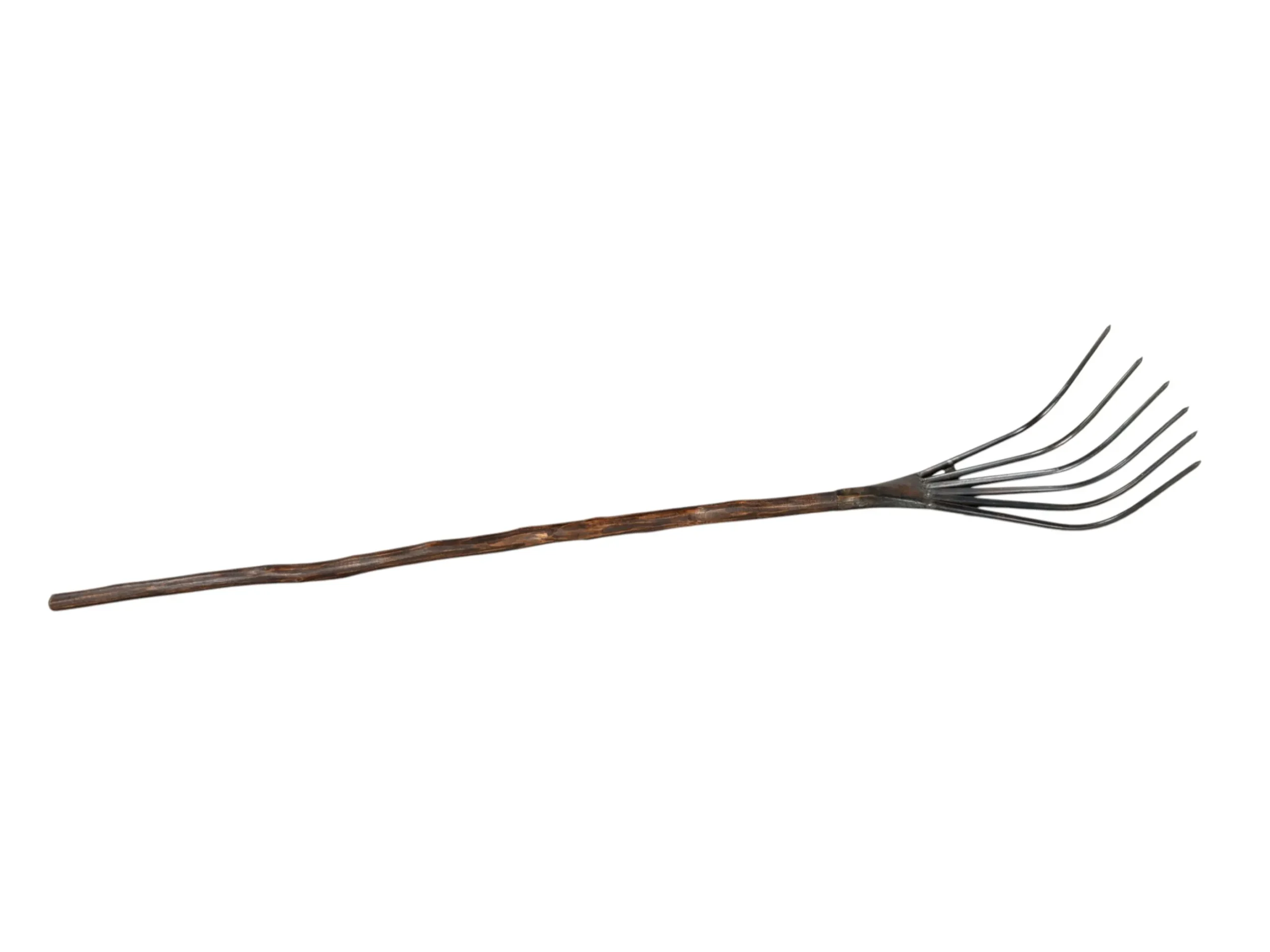 Tượng trang trí hình cào cỏ bằng gỗ và kim loại màu nâu đen 152cm - Ảnh 3