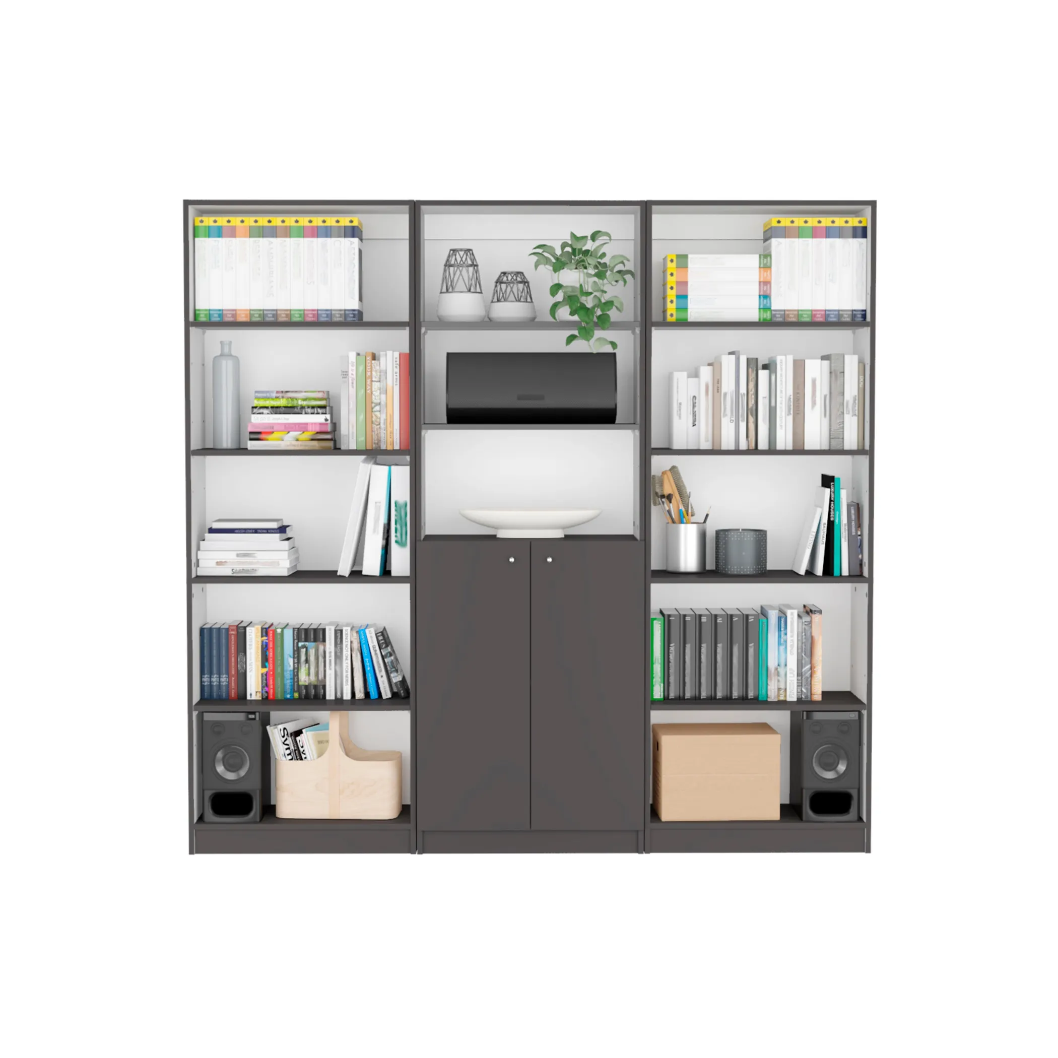 Bộ nội thất Lecanto 3 món màu trắng phối gỗ sồi sáng - Ảnh 2