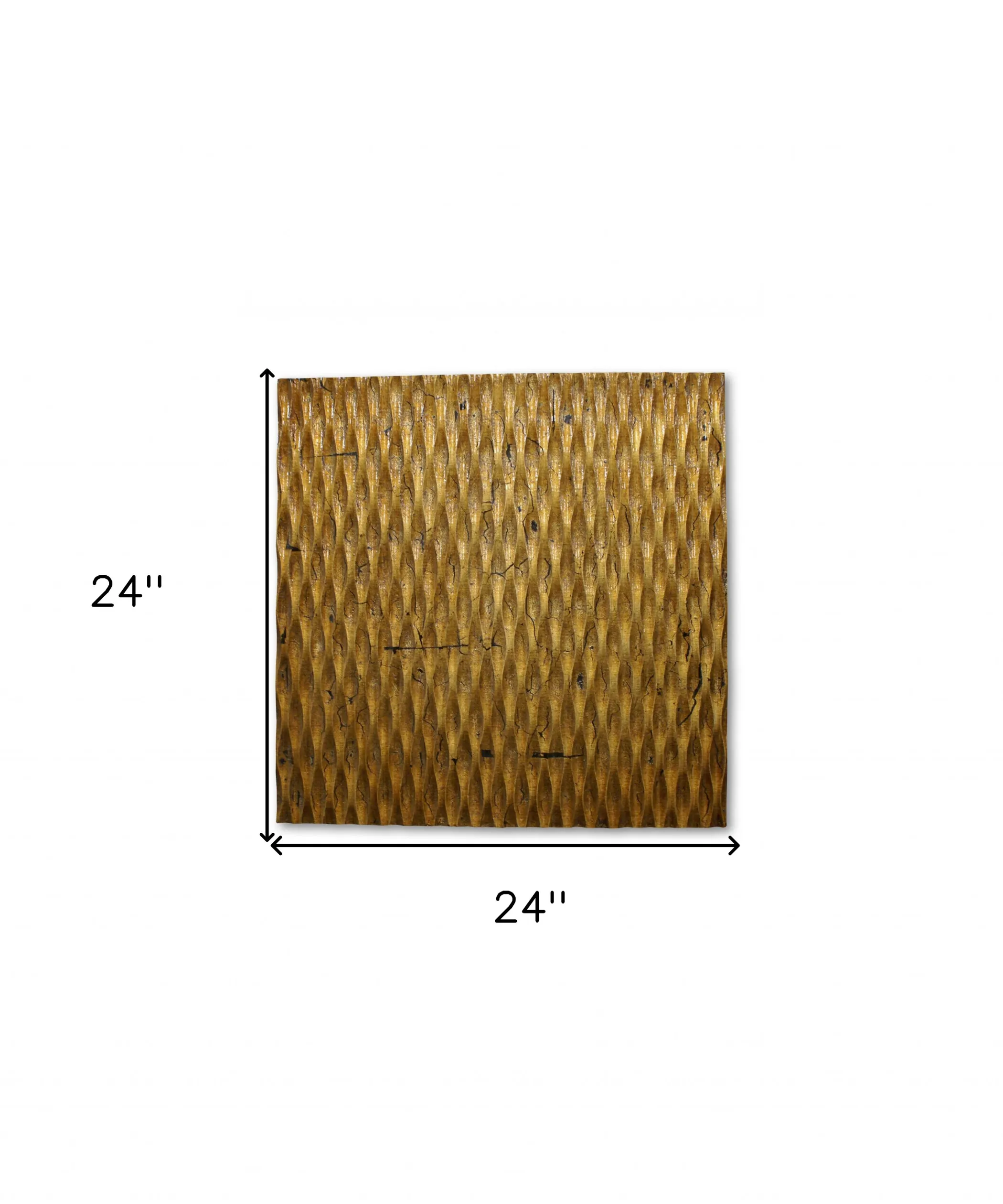 Tranh gỗ treo tường vân gợn sóng ánh vàng 61cm x 61cm - Ảnh 5