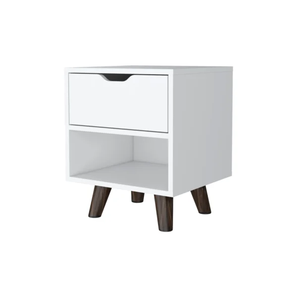 Tủ đầu giường 1 ngăn kéo gỗ công nghiệp màu trắng 48cm