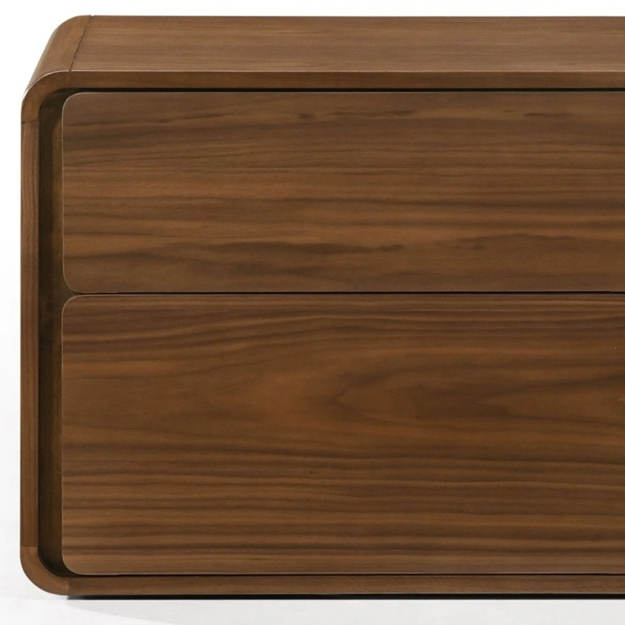 Tủ đầu giường 2 ngăn kéo hiện đại phủ veneer óc chó - Ảnh 4