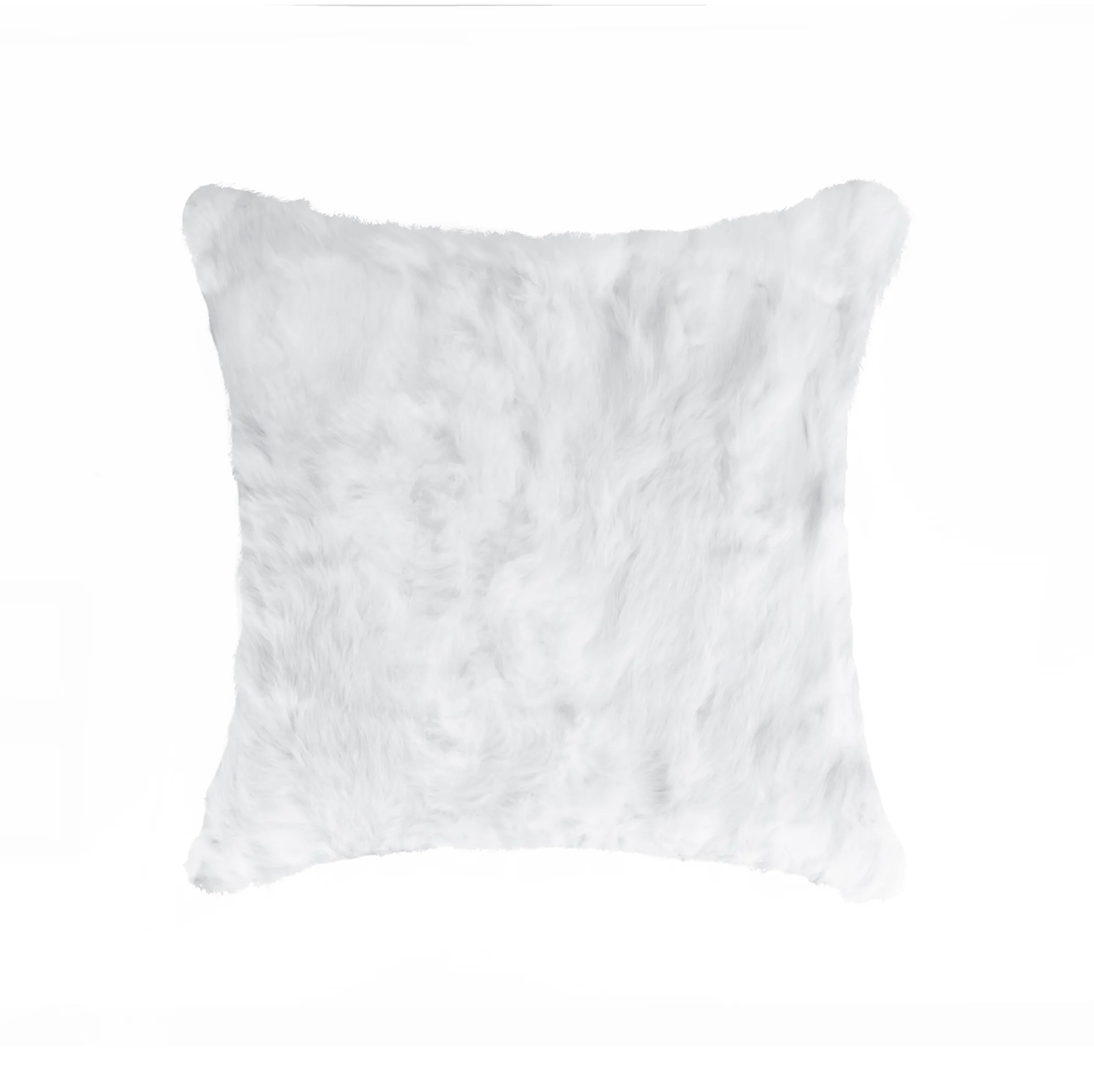Bộ 2 gối tựa lông thỏ tự nhiên màu trắng 45cm có khóa kéo
