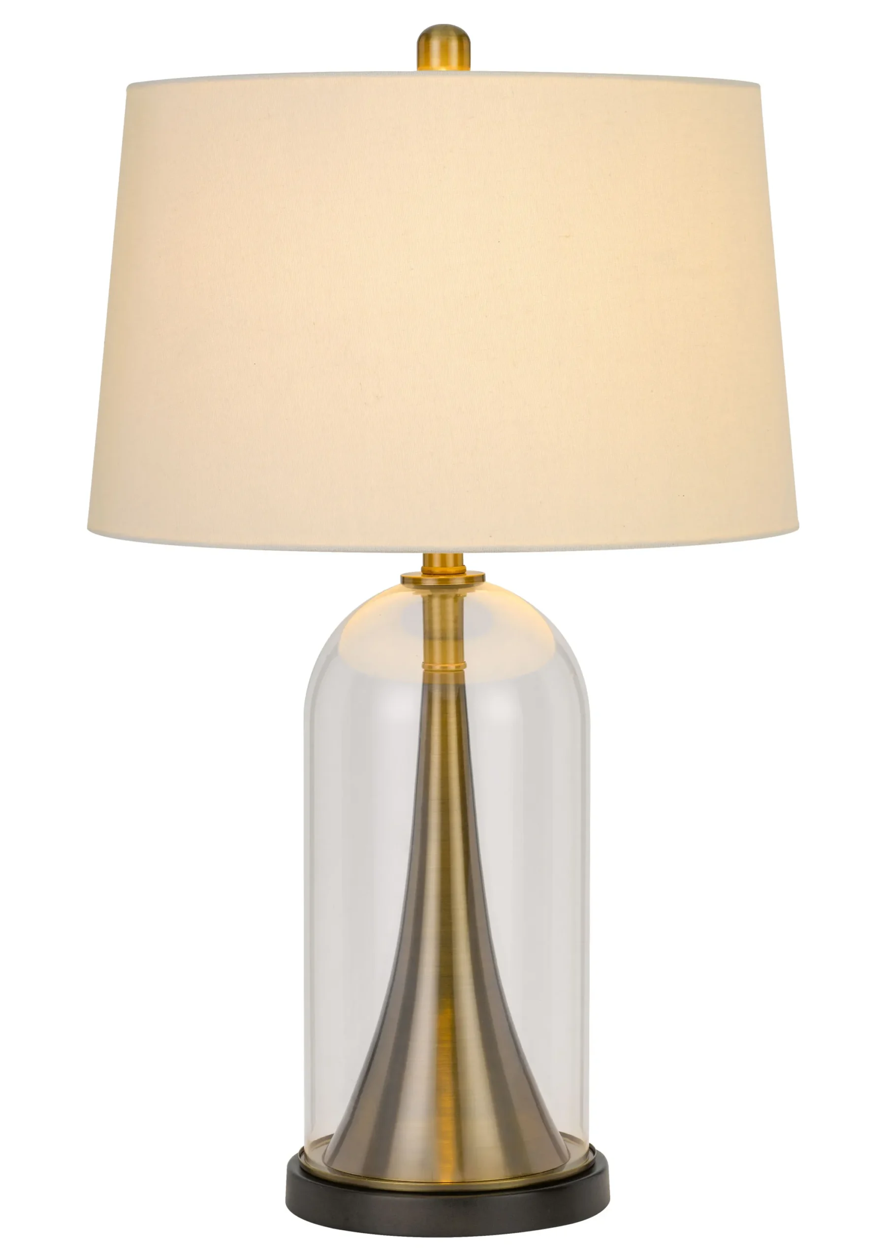 Đèn bàn kim loại trong suốt 74cm chụp hình thang màu trắng - Ảnh 2