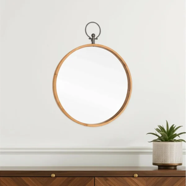 Gương trang trí khung kim loại màu đồng 76cm