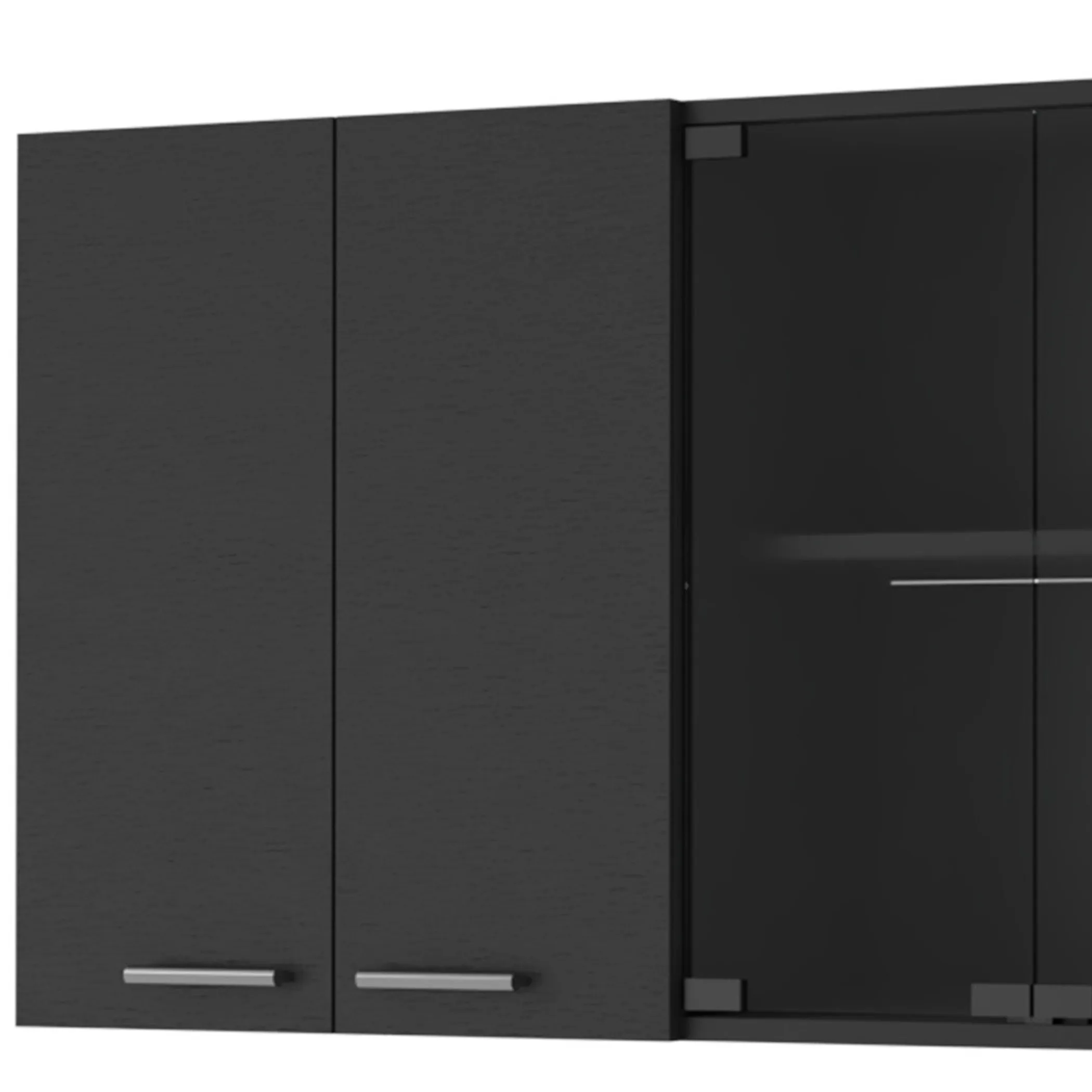 Tủ bếp treo tường gỗ màu đen 150cm sáu cánh - Ảnh 4