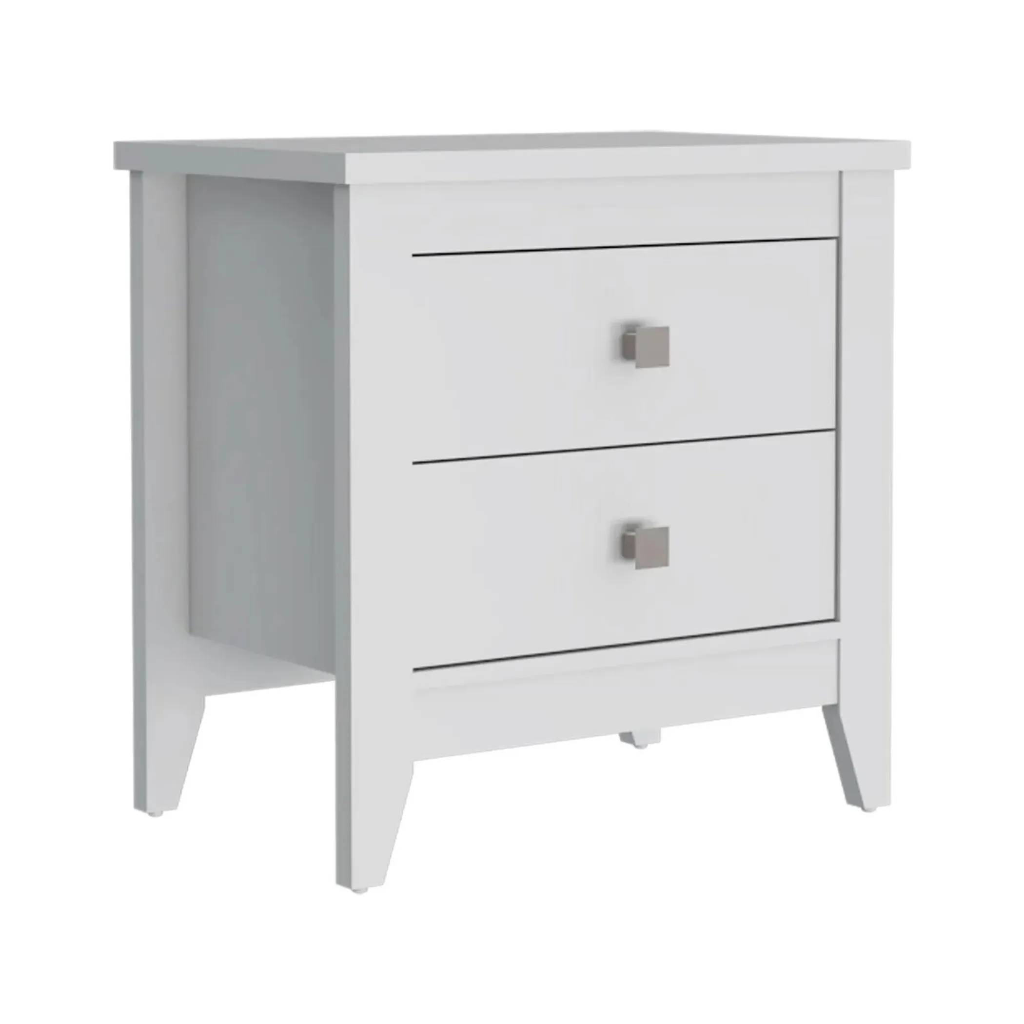 Tủ đầu giường 2 ngăn kéo gỗ công nghiệp màu trắng 62cm