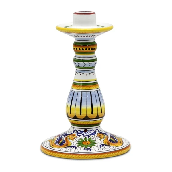 Chân nến gốm Ý Raffaellesco vẽ tay họa tiết rồng