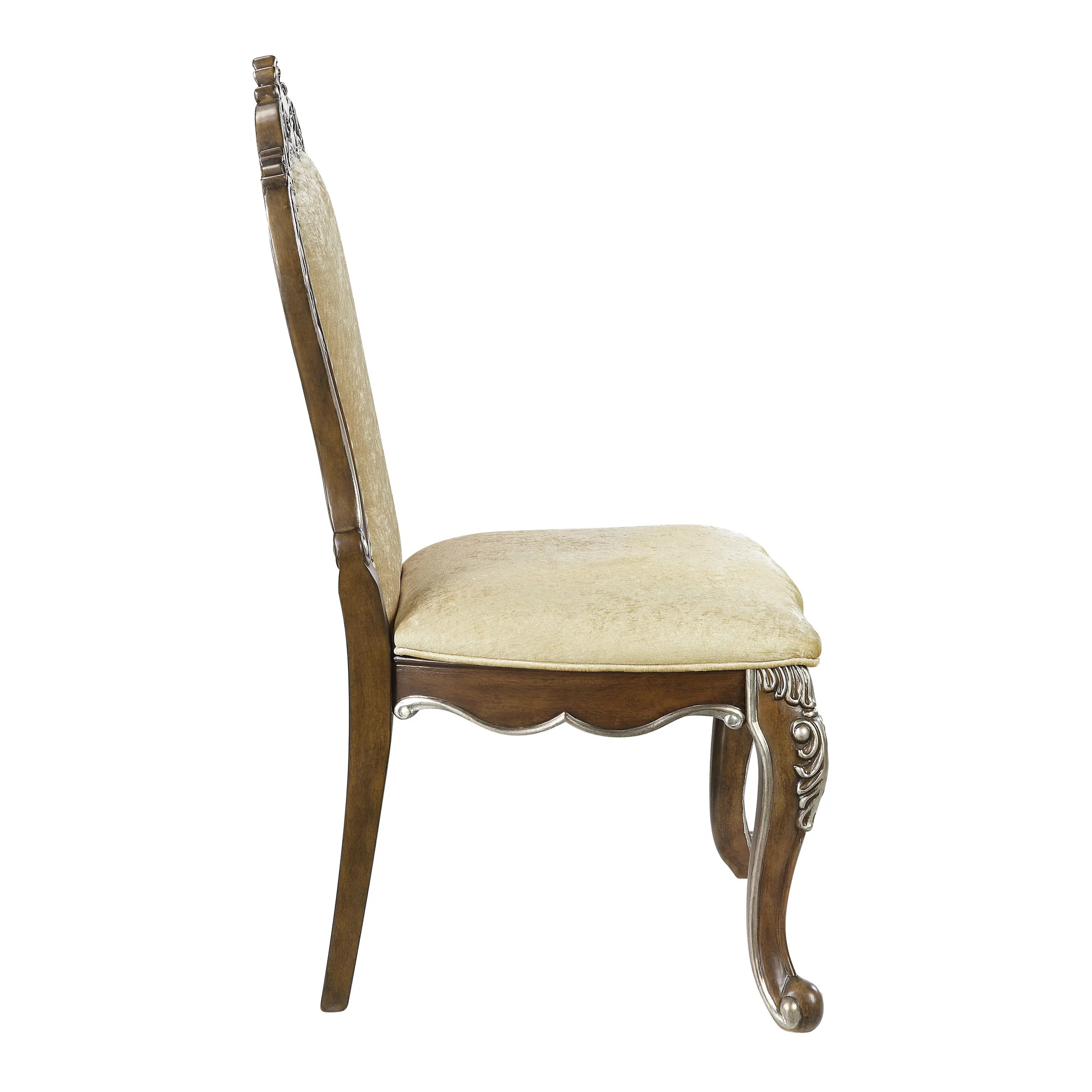Bộ 2 ghế ăn bọc vải chenille khung gỗ tự nhiên - Ảnh 5