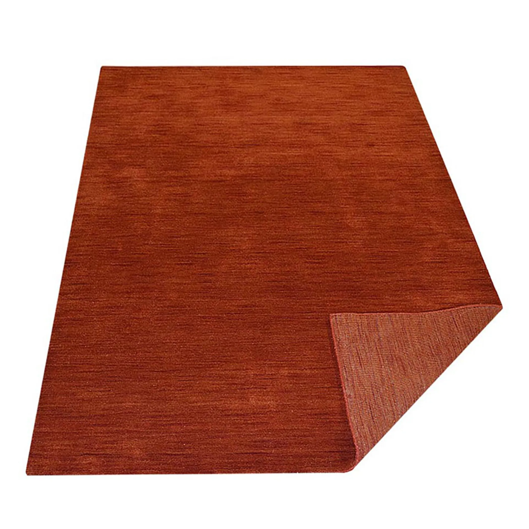 Thảm len dệt thắt tay Rugsotic Carpets màu trơn đỏ nhạt - Ảnh 5