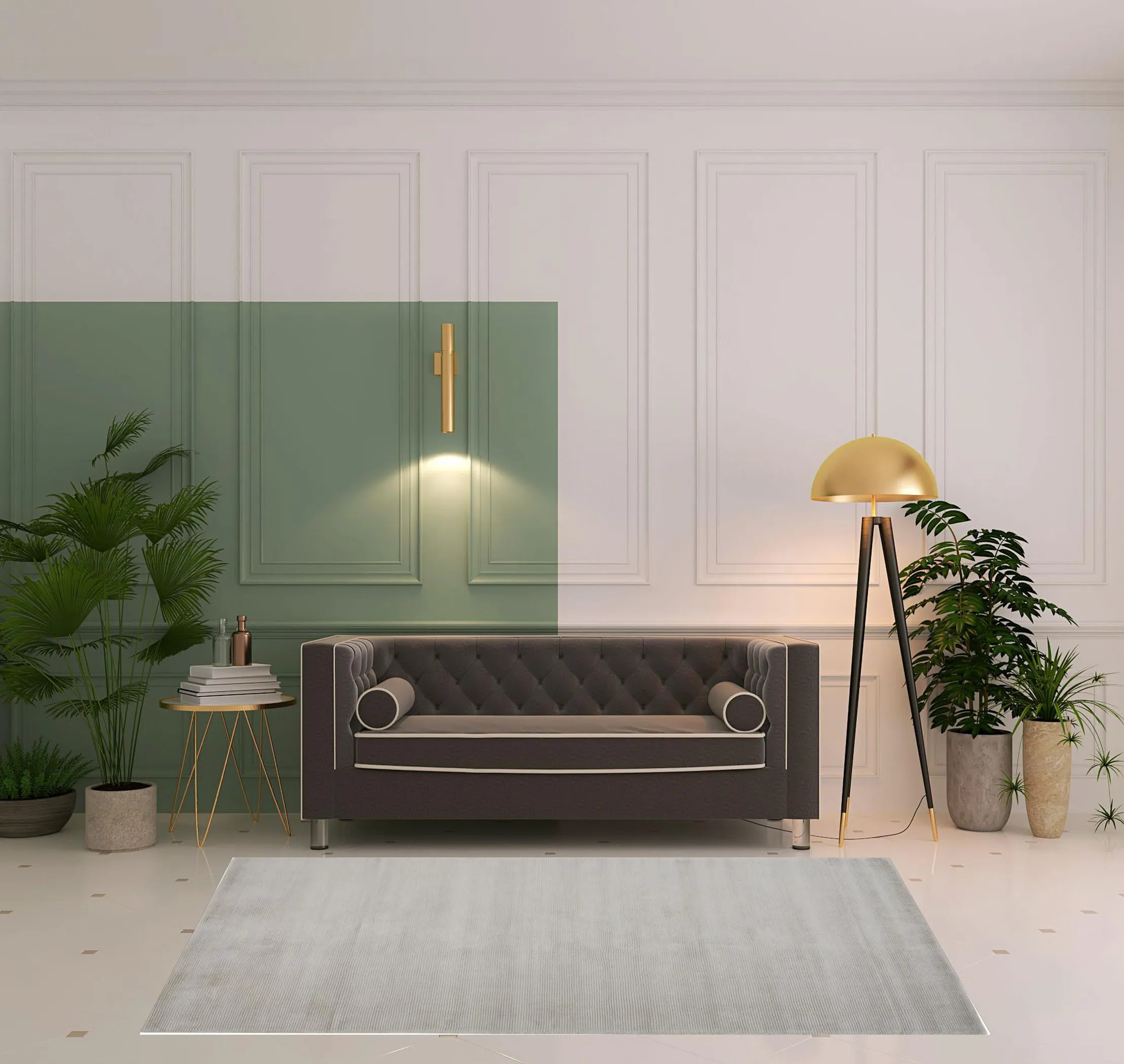 Thảm trải sàn dệt tay 1,5m x 2,4m màu xám bạc - Ảnh 2