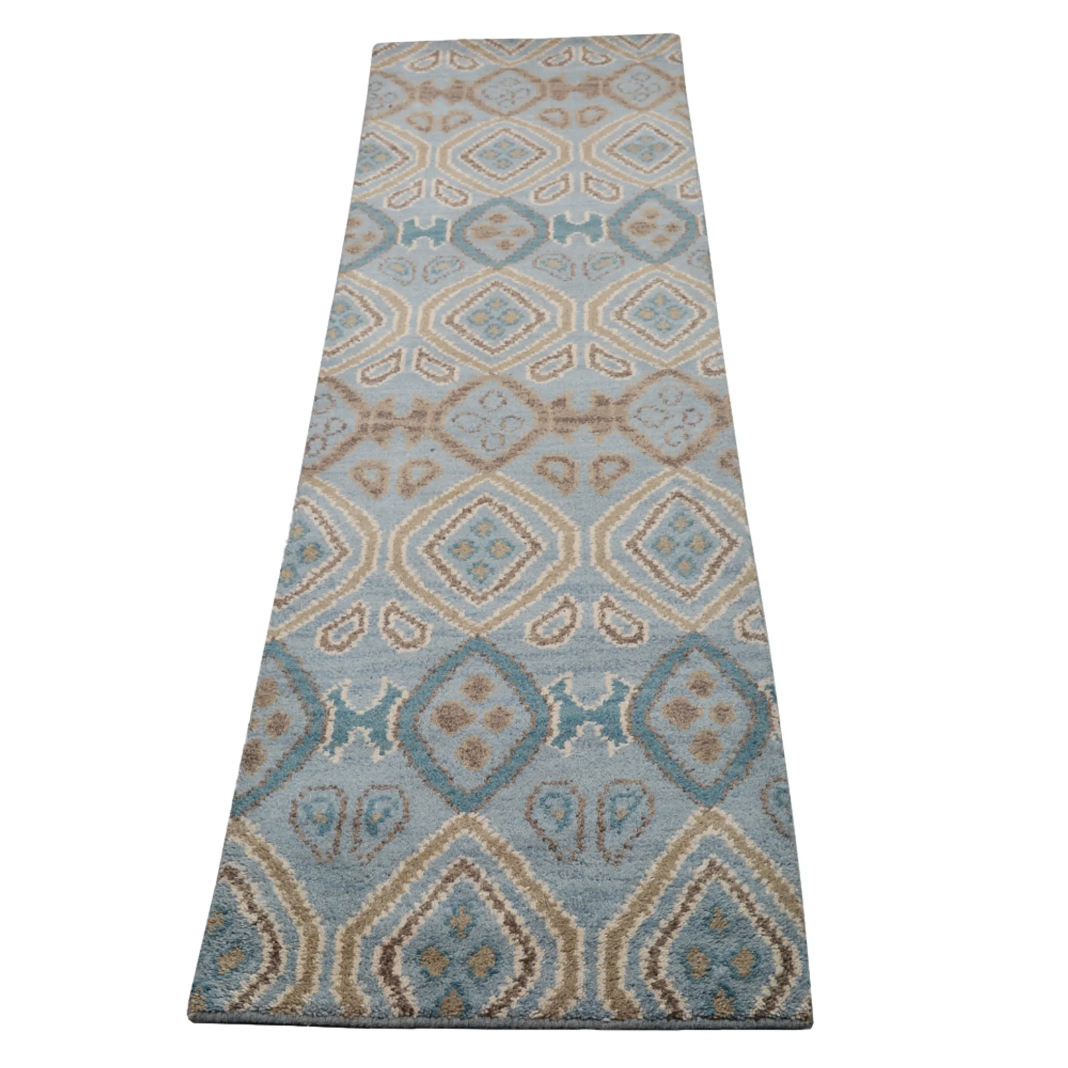 Thảm chạy hành lang len dệt thắt tay Rugsotic Carpets 0,75m x 3m họa tiết hình học - Ảnh 3