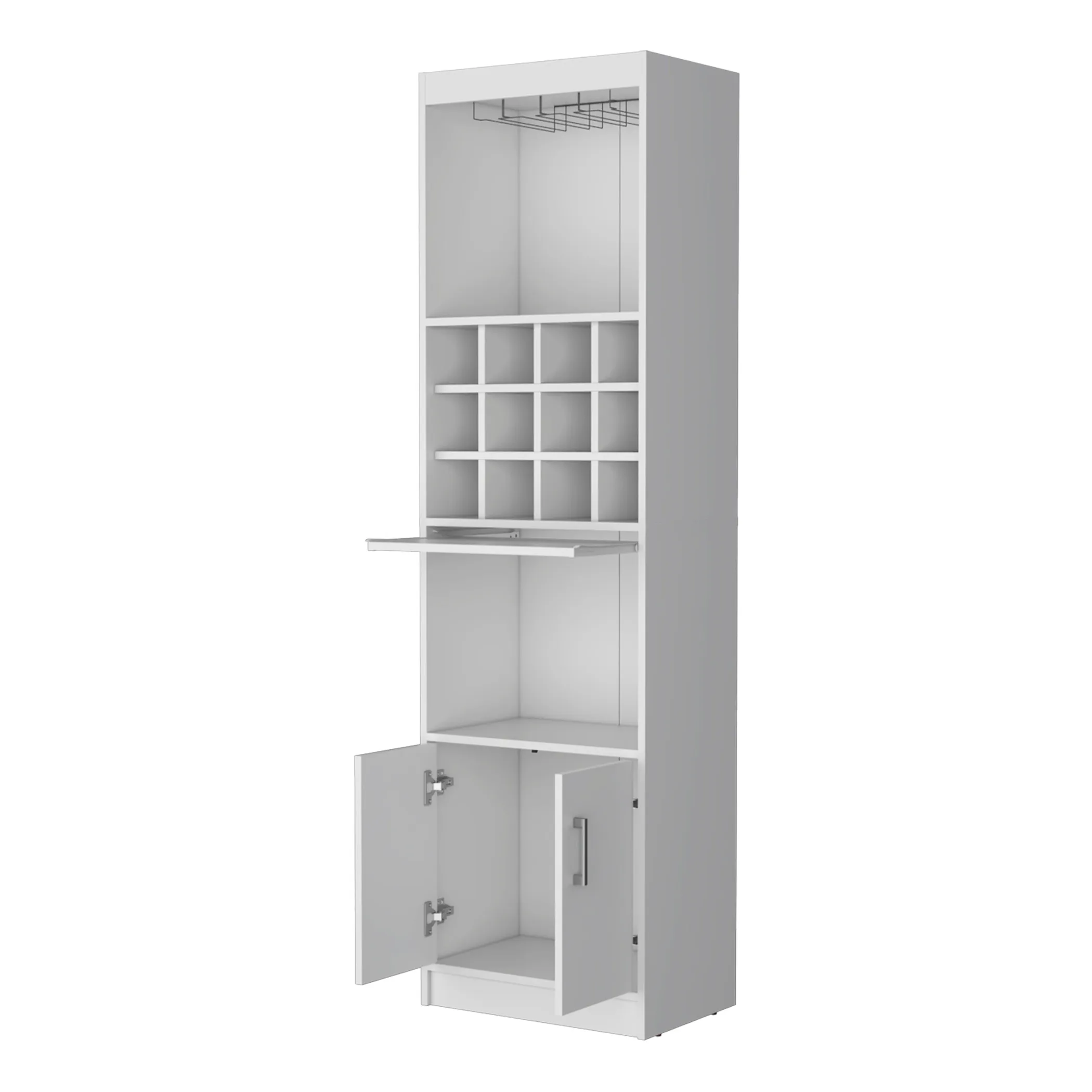 Tủ quầy bar gỗ trắng cao 180cm hai cánh - Ảnh 4