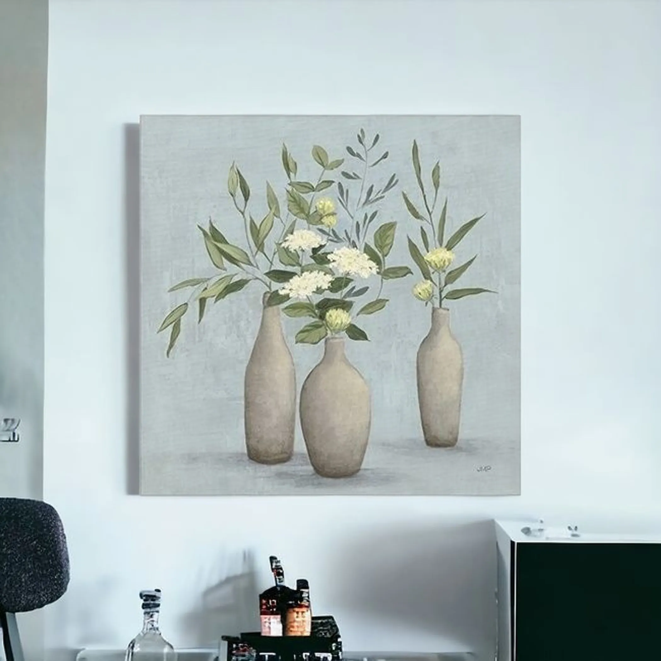 Tranh in không khung hoa boho trong bình gốm - Ảnh 2
