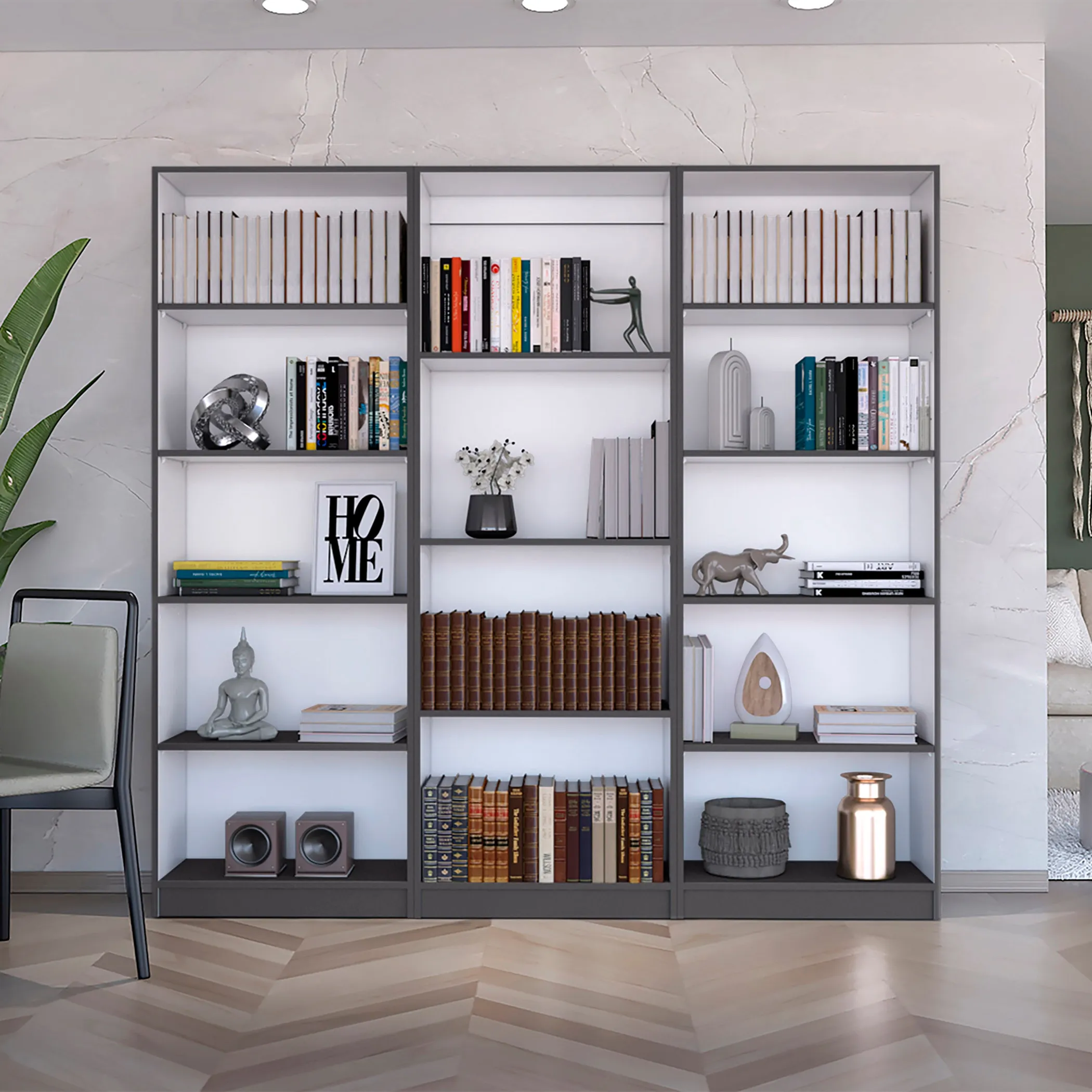 Bộ phòng khách Bartow 3 món gồm 3 kệ sách
