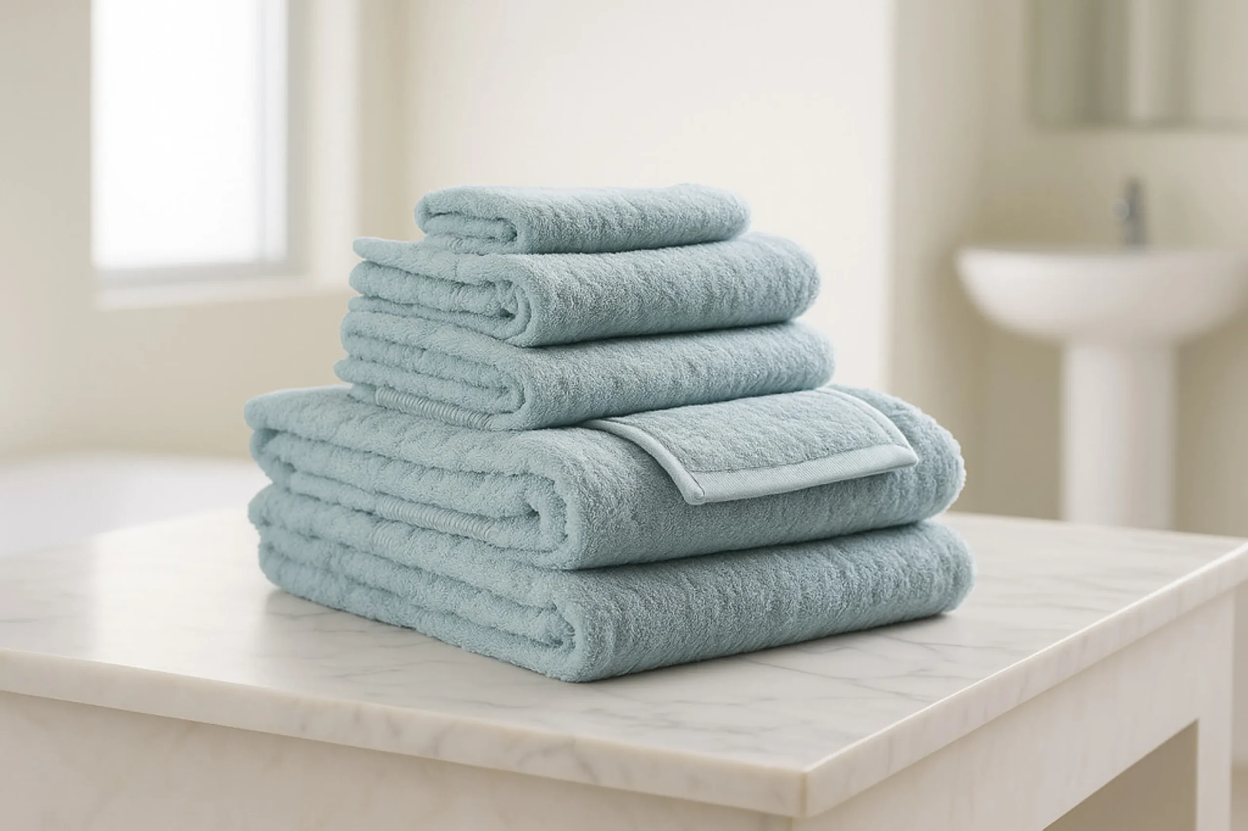 Bộ 6 khăn cotton terry nhanh khô màu xanh biển - Ảnh 4