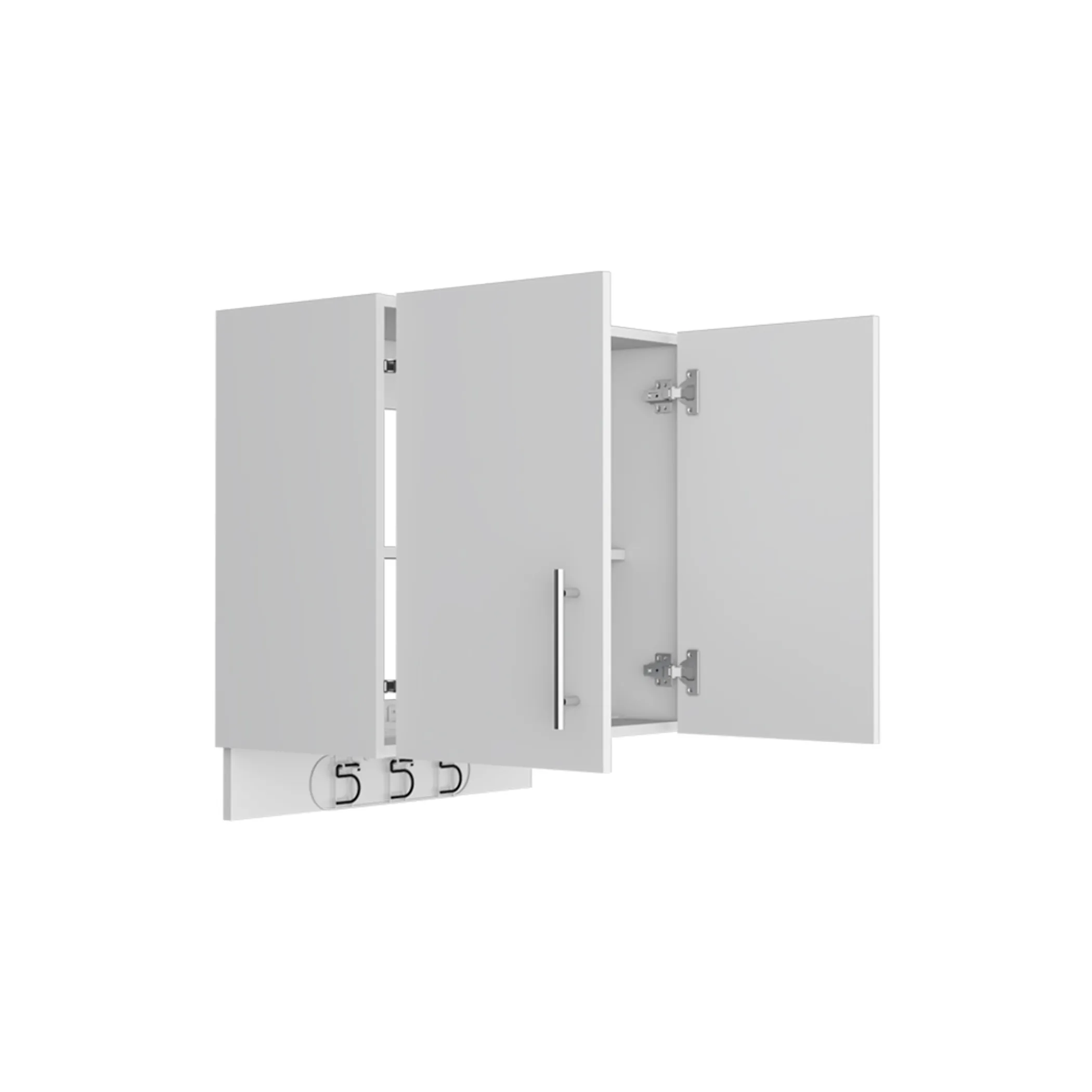 Tủ gỗ treo tường 2 cánh màu trắng 67cm - Ảnh 3