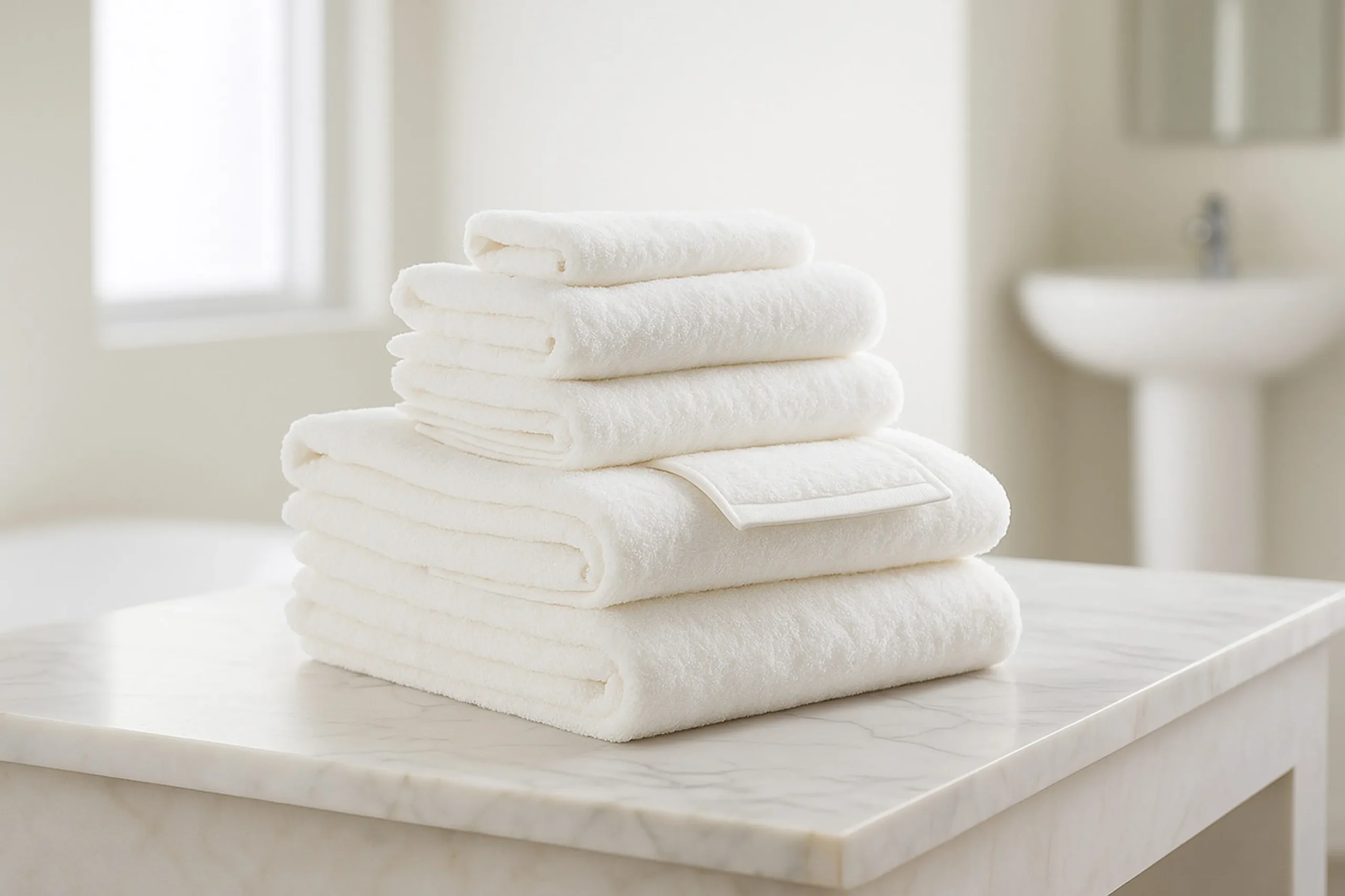 Bộ 6 khăn cotton terry nhanh khô màu trắng - Ảnh 5