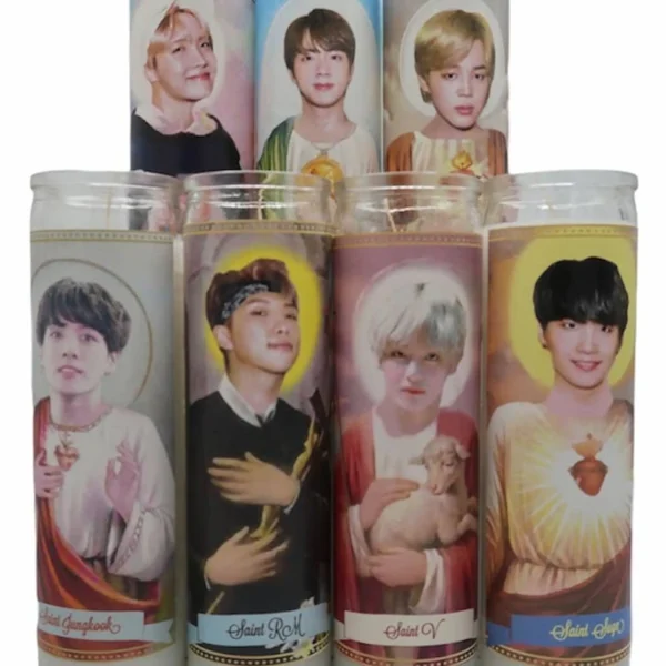 Nến cầu nguyện BTS phong cách tranh thánh