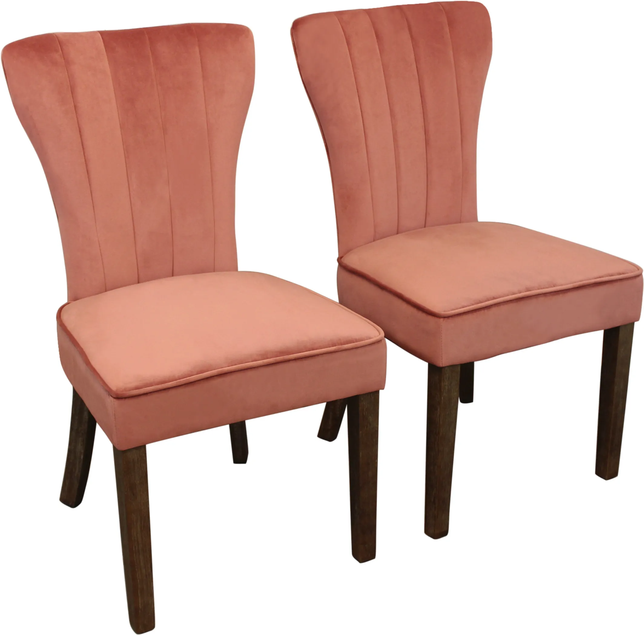 Bộ 2 ghế ăn Parsons bọc nhung hồng phấn và nâu - Ảnh 2