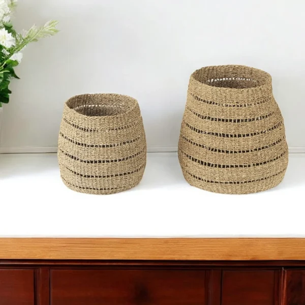 Bộ hai giỏ mây màu nâu 46cm