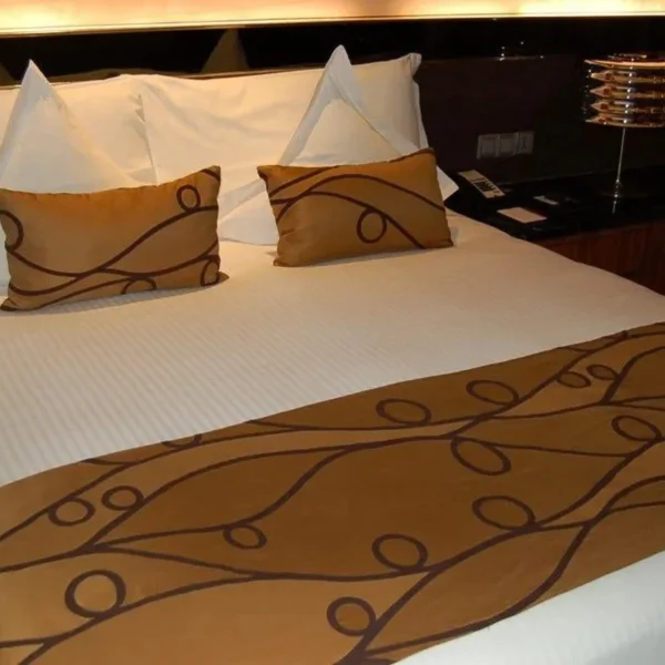 Bộ ga trải giường dệt satin sọc 5mm pha cotton T-250