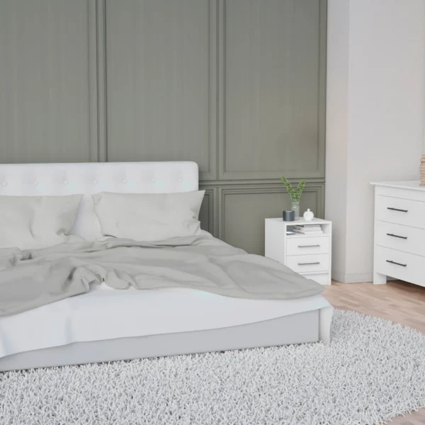 Bộ nội thất phòng ngủ Kearny 3 món màu trắng