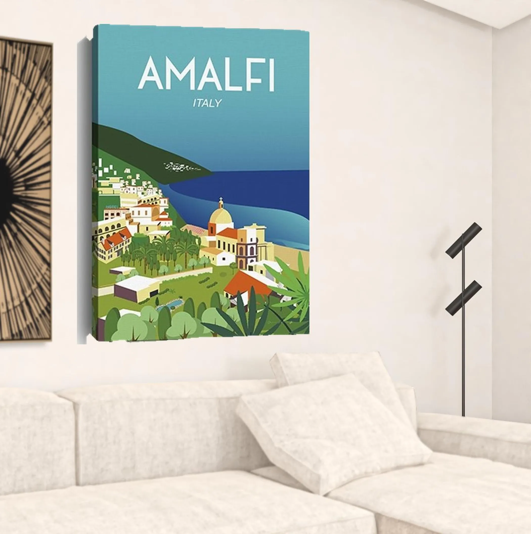 Tranh in không khung bờ biển Amalfi rực rỡ - Ảnh 3