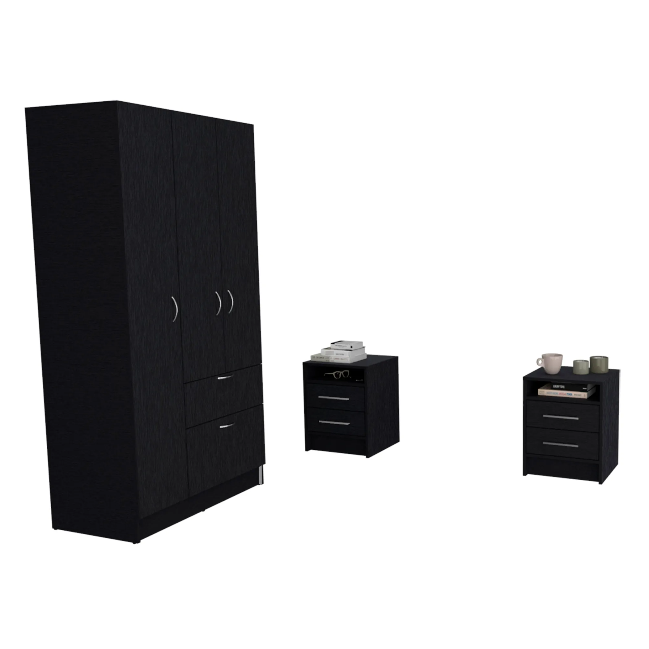 Bộ nội thất phòng ngủ Holland 3 món: tủ quần áo và hai tủ đầu giường - Ảnh 2