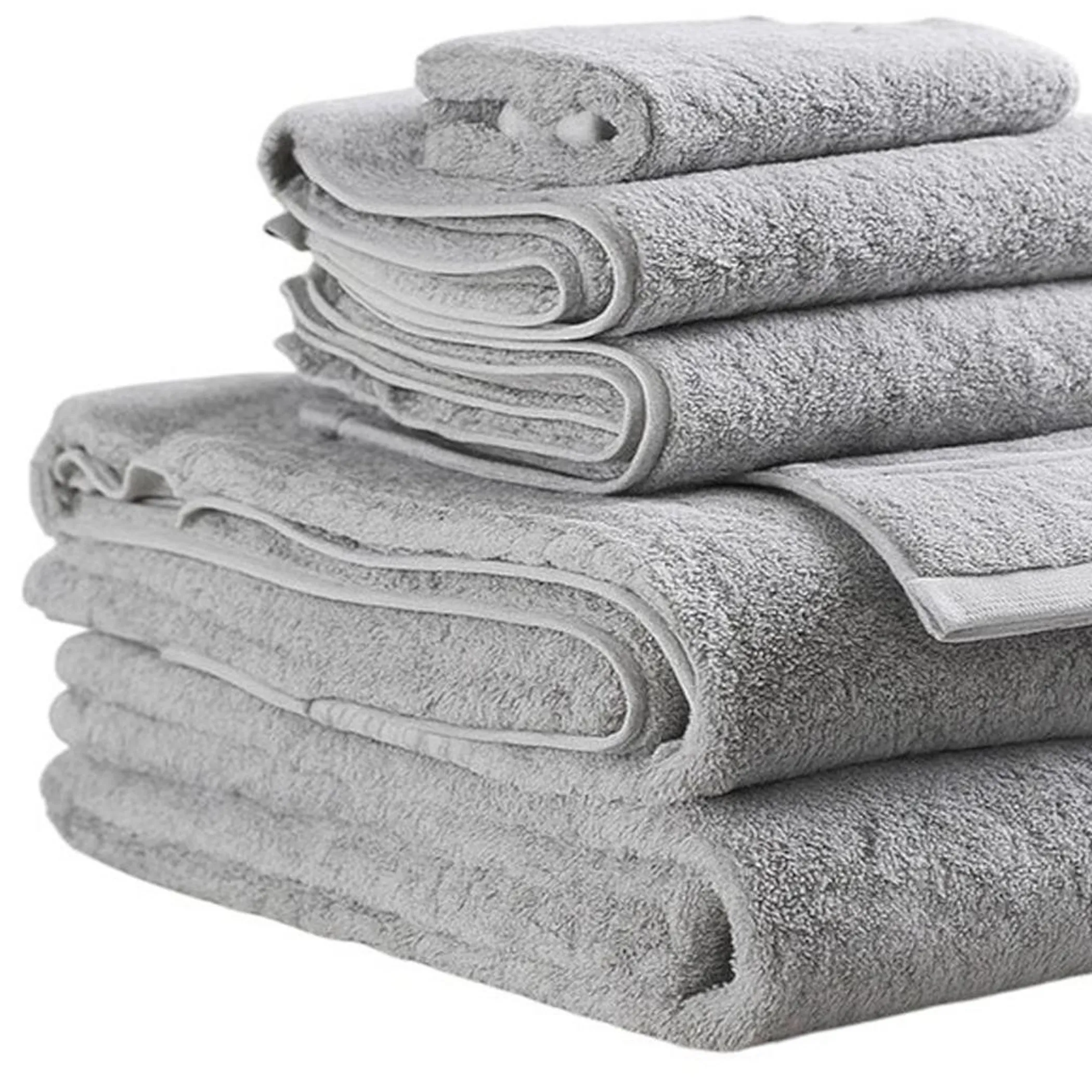 Bộ 6 khăn cotton terry nhanh khô màu xám nhạt - Ảnh 4
