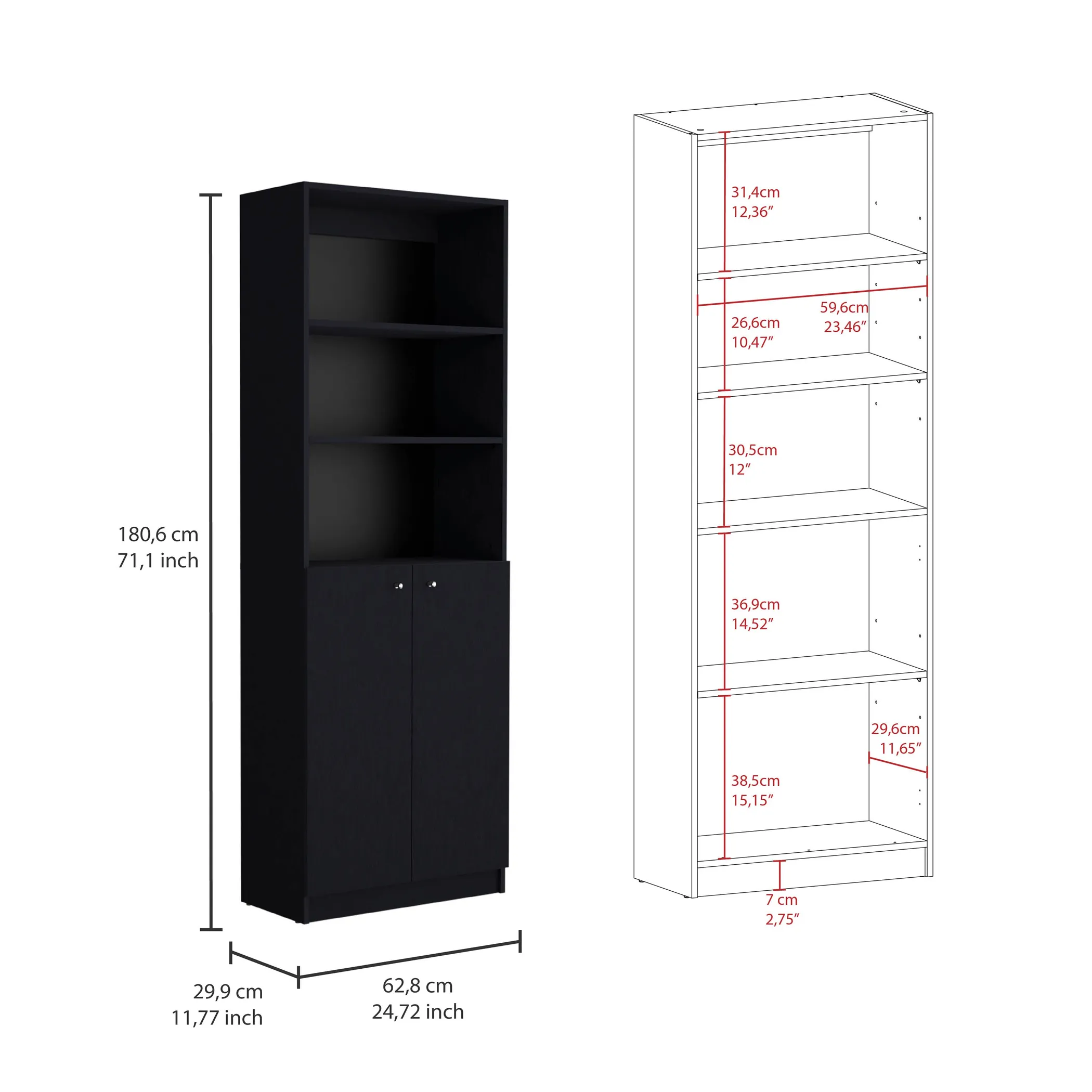 Kệ sách Home 2 cánh cửa