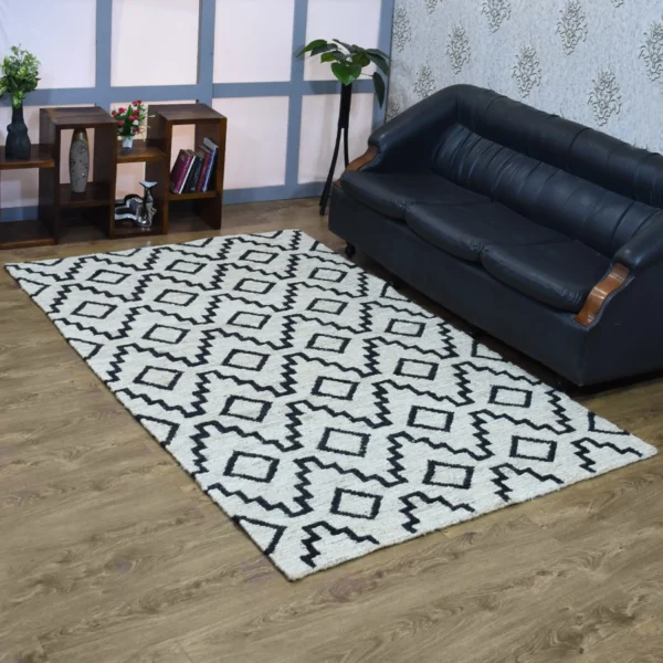 Thảm sợi đay sumak dệt thắt tay thân thiện môi trường Rugsotic Carpets họa tiết hình học