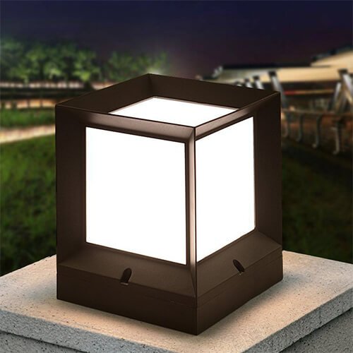 Đèn trụ cổng ngoài trời DCV03 hợp kim phối mica chuẩn IP65 cao 31cm