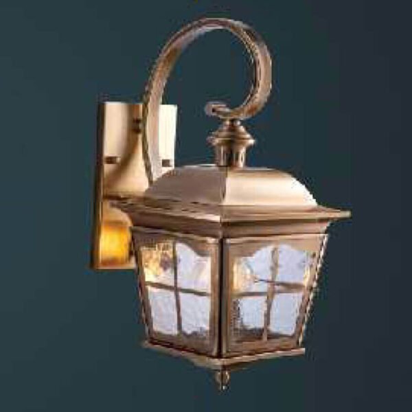 Đèn tường ngoài trời DTR13 đồng nguyên chất chao kính trong cao 40cm