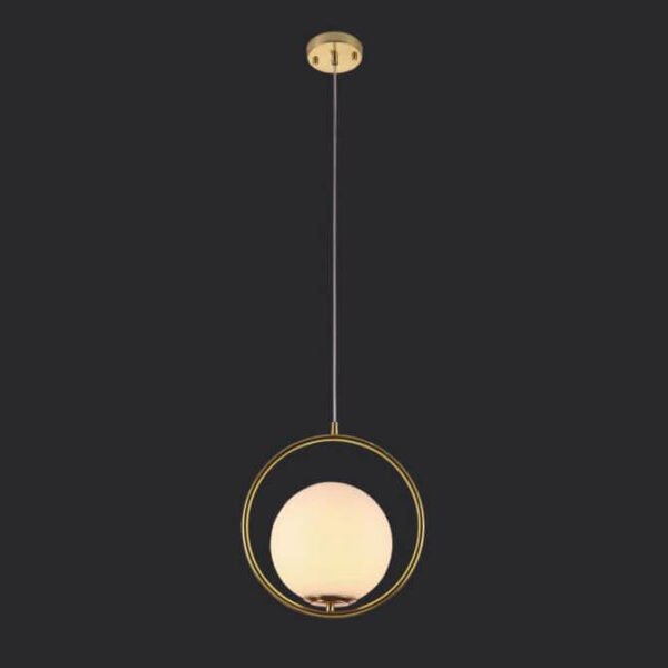 Đèn thả bàn ăn hiện đại DTT2212 hợp kim mạ vàng chao kính trắng sữa Ø30cm
