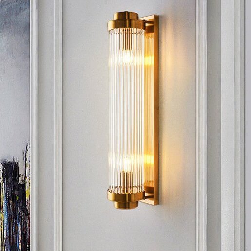 Đèn tường đôi DTV123 hợp kim mạ vàng đính pha lê cao 60cm